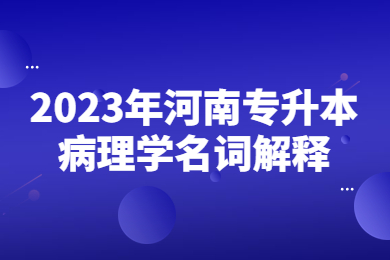 2023年河南專升本病理學名詞解釋