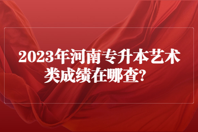 2023年河南專升本藝術類成績在哪查？